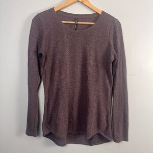 Kuhl outdoors purple brown linen blend long sleeve top size small